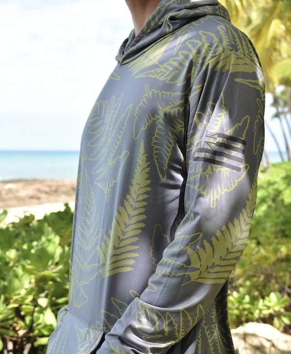 Palapalai Hooded Long Sleeve Drifit Gray Olive