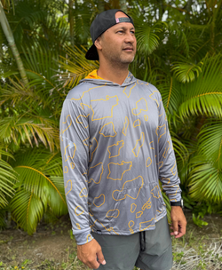 Namoku Hooded Longsleeve Drifit Gray Golden Rod