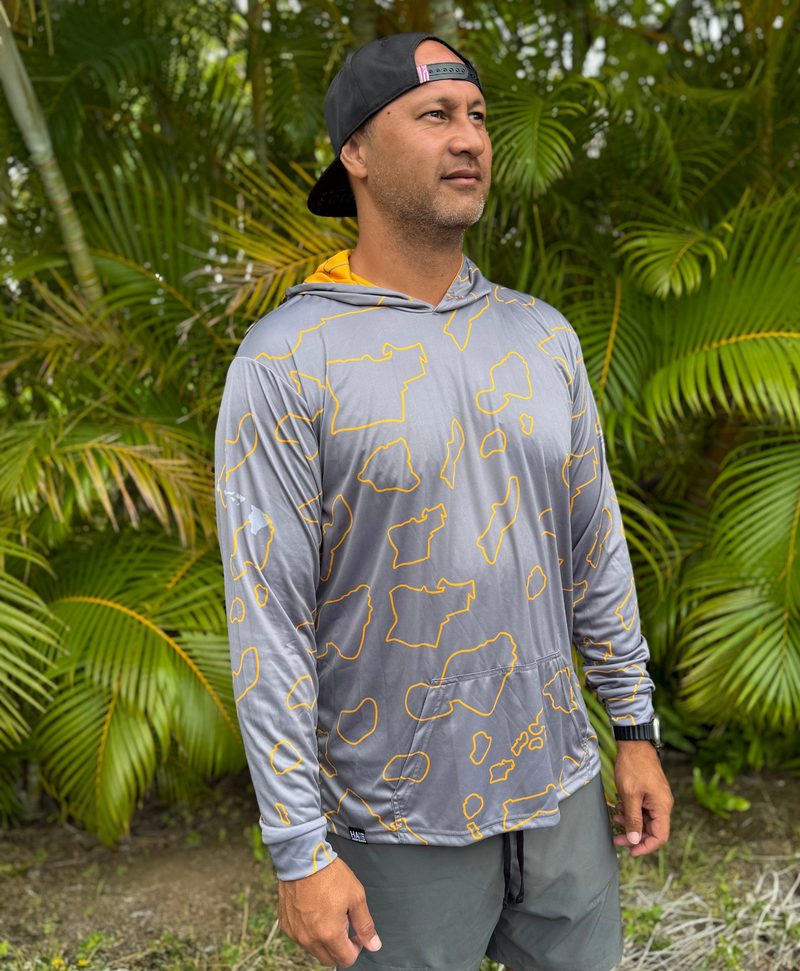 Namoku Hooded Longsleeve Drifit Gray Golden Rod