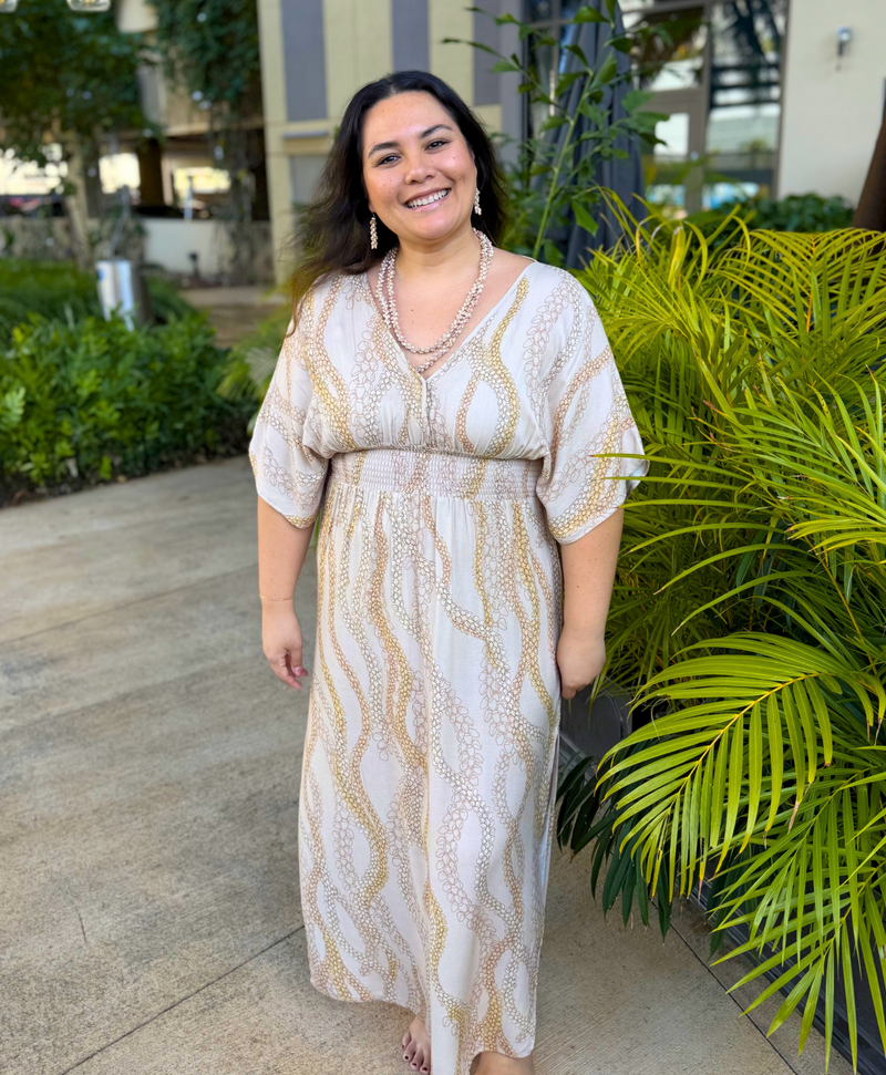 Wahine V-Neck Maxi Dress Kahelelani