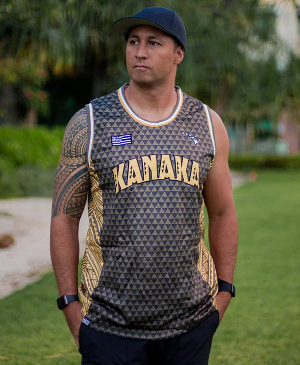 Kanaka Men's Jersey Tank Brown
