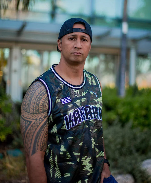 Kanaka Men's Jersey Tank Green Camo
