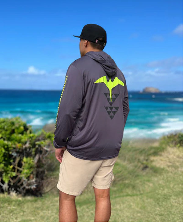 'Iwa Birds Hooded Longsleeve Drifit Charcoal