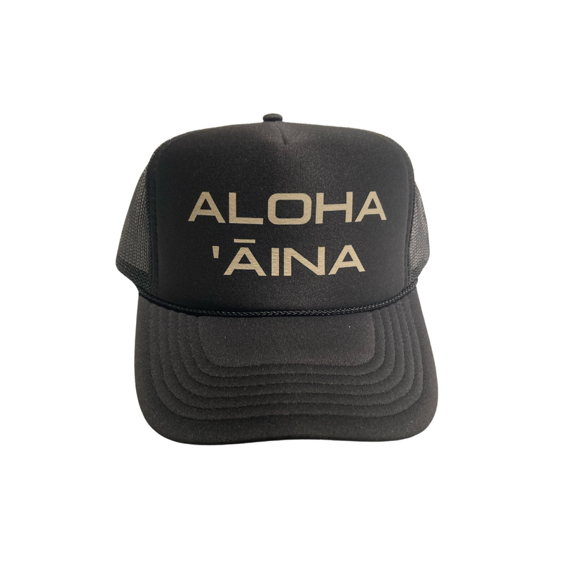 Aloha Aina Trucker Hat Black