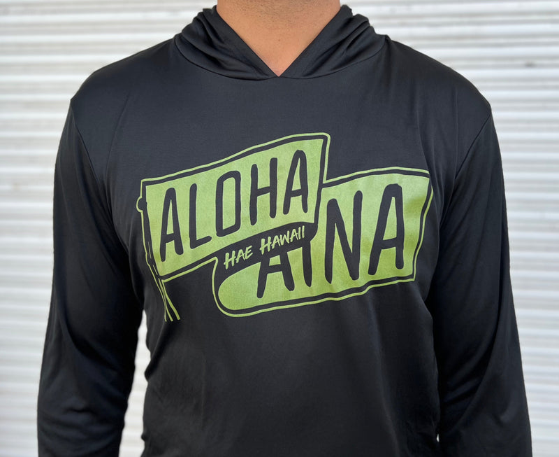 Aloha 'Āina Flag Hooded Longsleeve Drifit