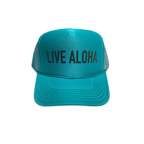 Live Aloha Trucker Hat Teal