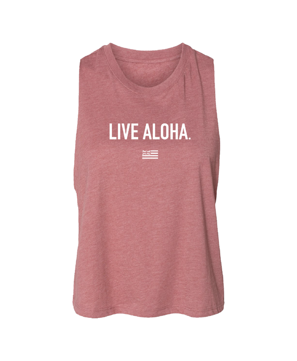 Live Aloha Racerback Crop Tank