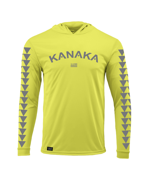 Kanaka Hooded Long Sleeve Drifit Safety Green